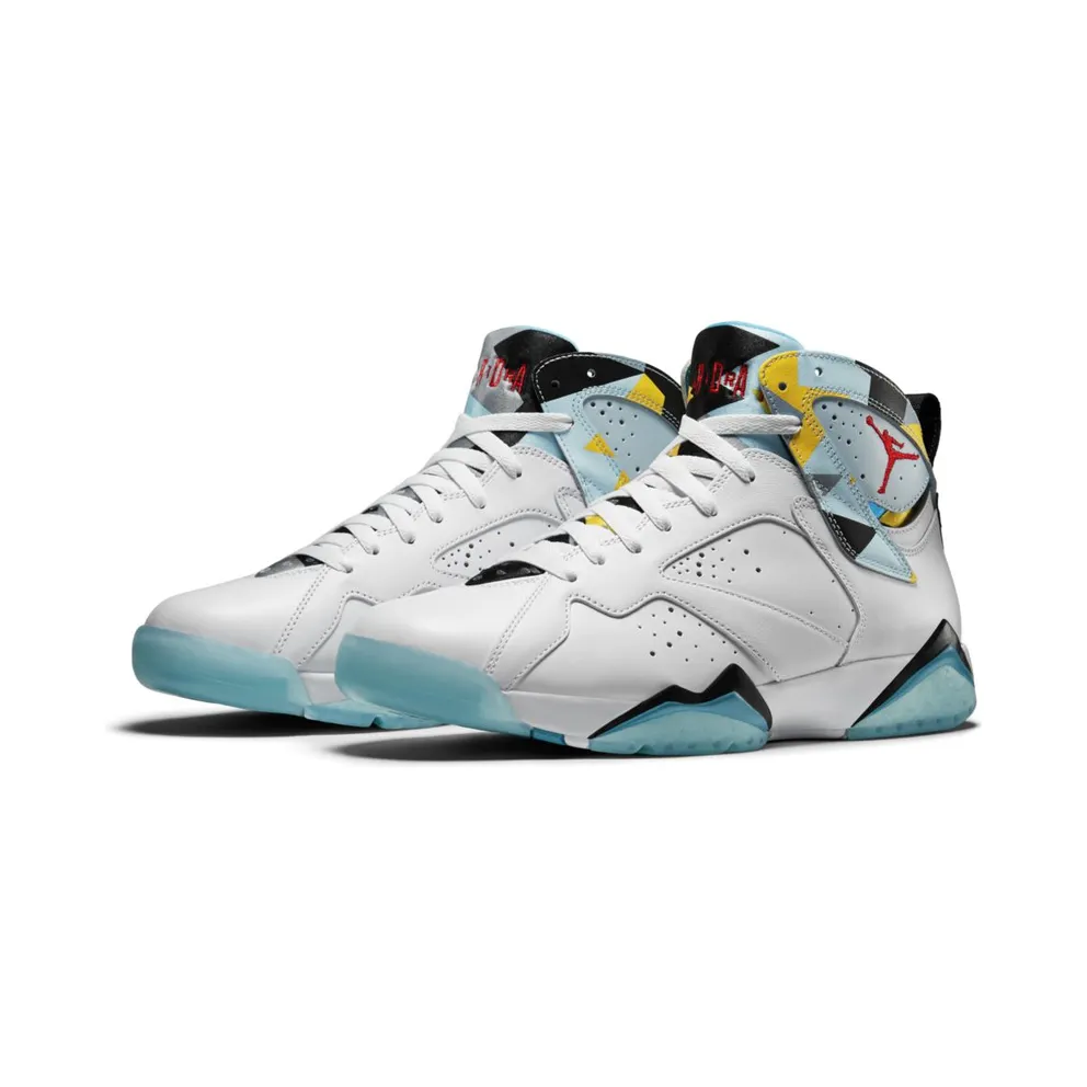 Jordan 7 Retro N7 White/Ice Cube Blue-Dark Turquoise-Black (744804-144)