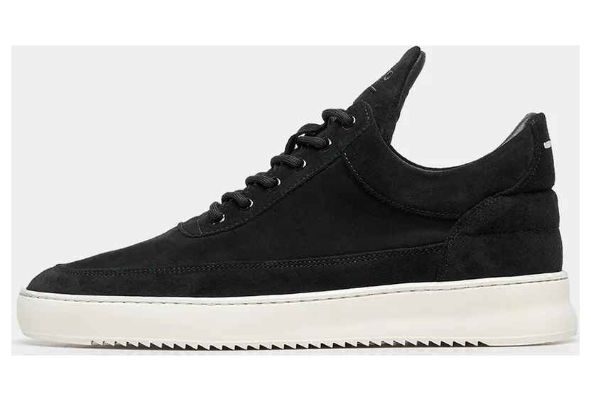 Filling Pieces Low Top Organic Suede Black