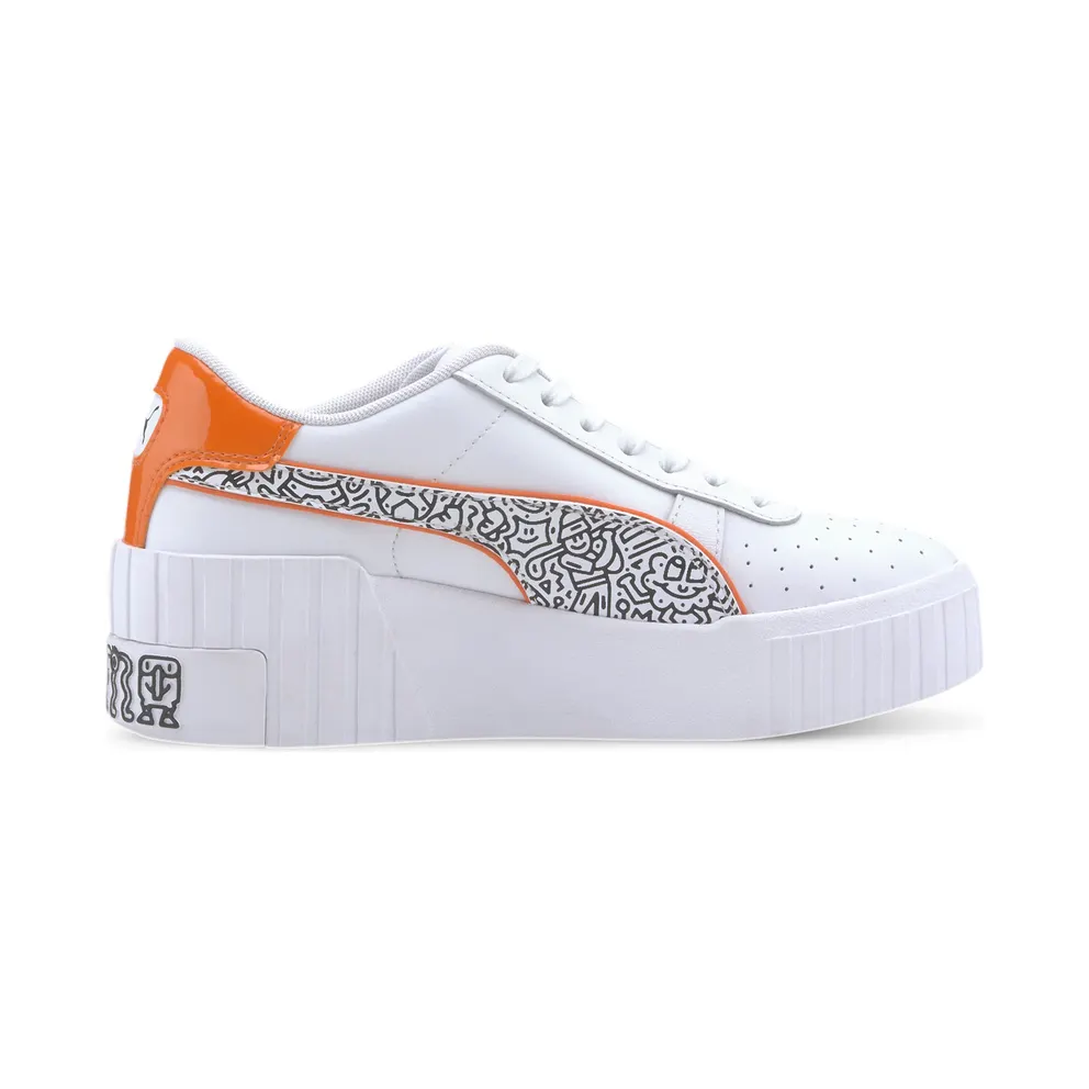 Puma Cali Wedge Mr. Doodle (W) Puma White/Puma Black-Dragon Fire (374210-01)