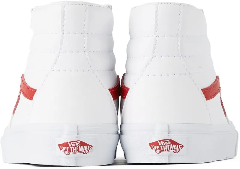 Vans Kids White & Red Sk8-Hi Big Kids (J VN0A4UI29AN)