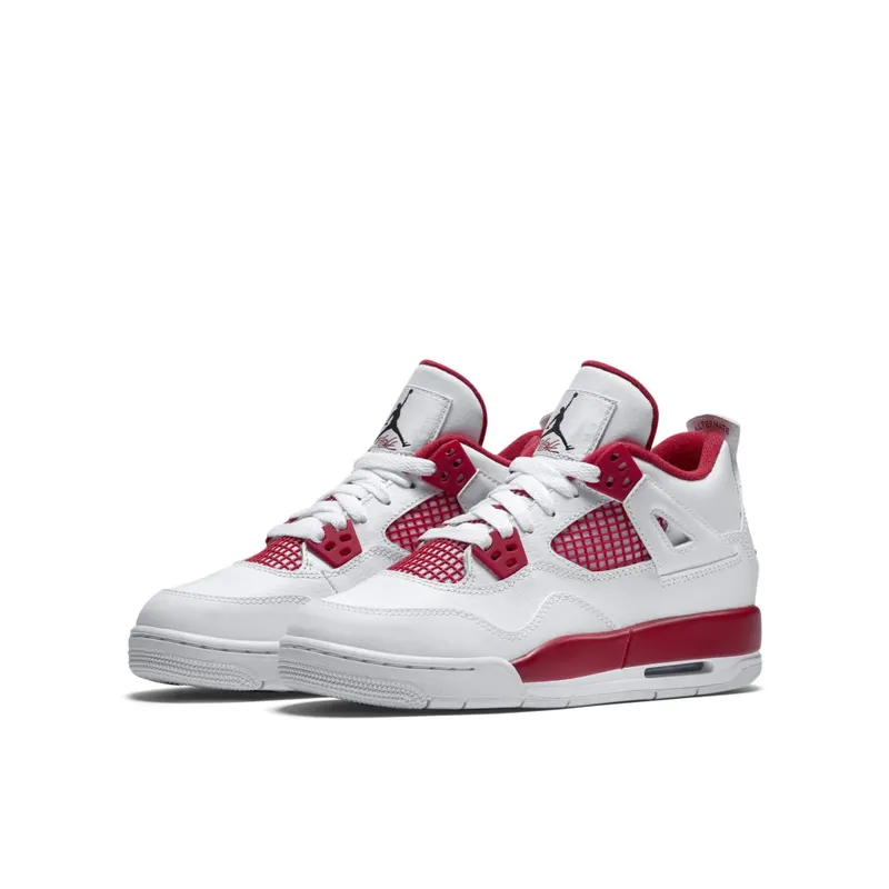 Jordan 4 Retro Alternate 89 (GS) White/Black-Gym Red (408452-106)