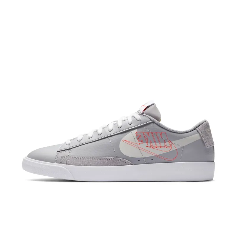 Nike Blazer Low Print Wolf Grey Sail Bright Crimson (DA4652-001)
