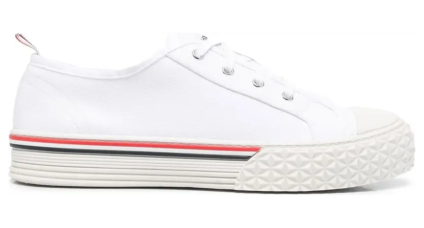 Thom Browne Canvas Tread Sole Collegiate sneakers – Wit (MFD253AF0102)