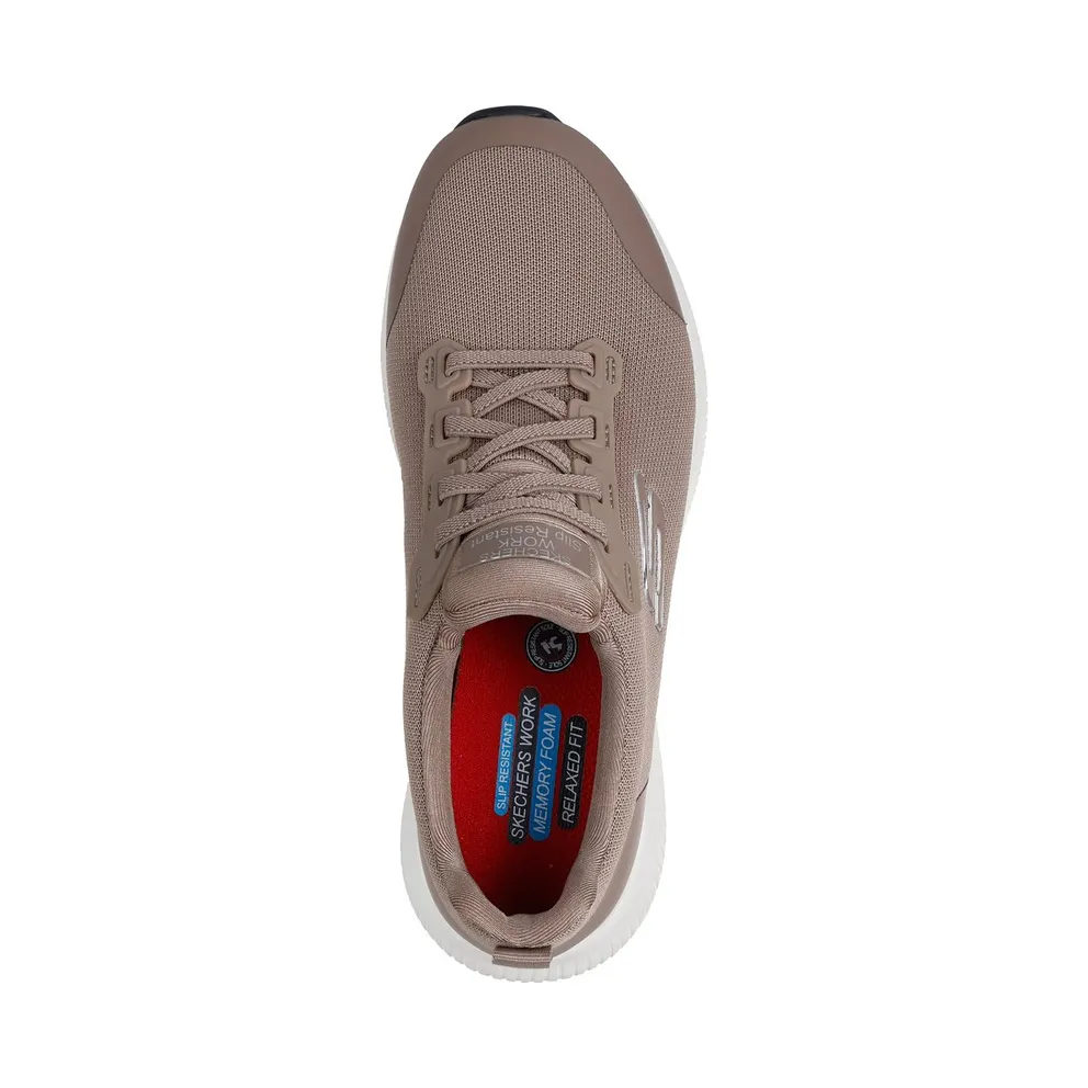 Skechers Work Slip-Resistant: Squad Sneaker Taupe