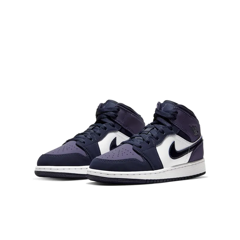Jordan 1 Mid Sanded Purple (GS) Obsidian/Sanded Purple-White (554725-445)