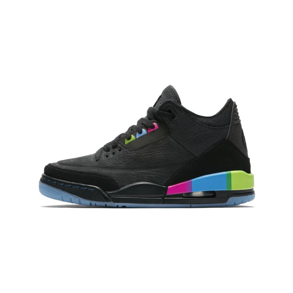 Jordan 3 Retro Quai54 GS (2018) Black/Black/Electric Green (AT9194-001)