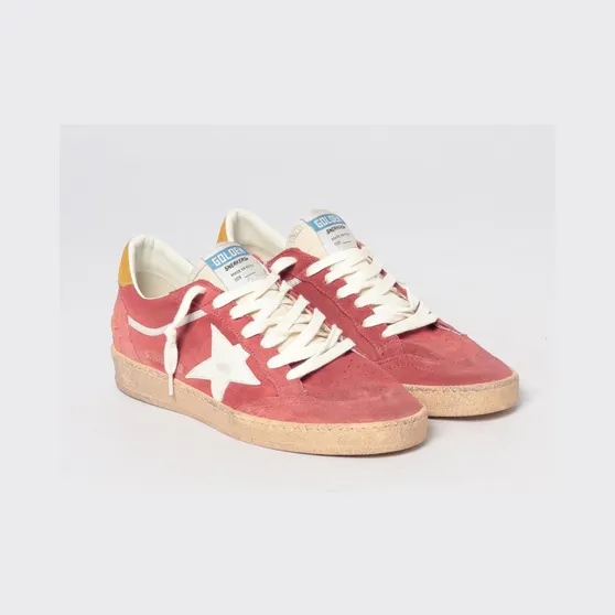 Golden goose Ball Star Used Suede Sneakers Red (GWF00746F00814940561)