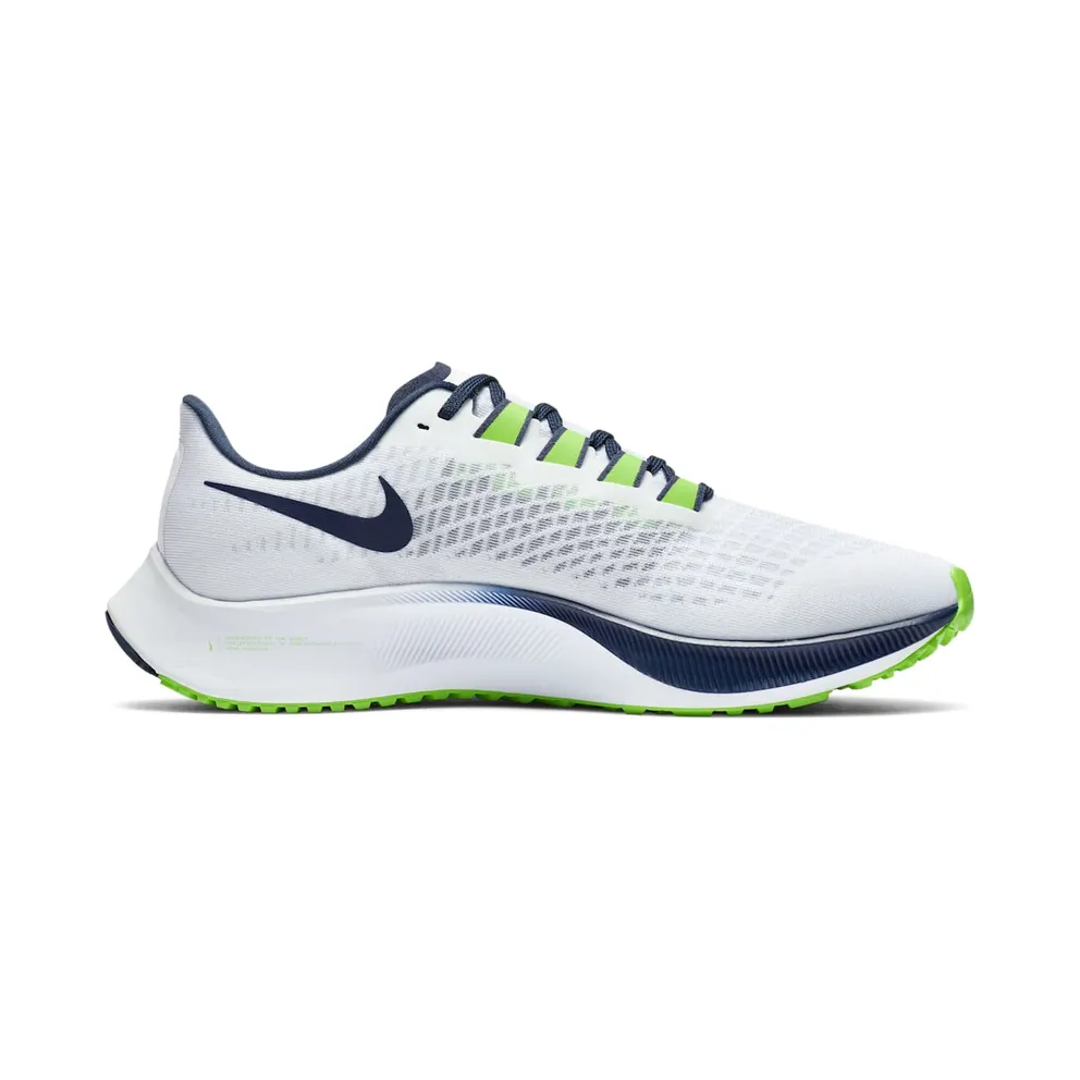 Nike Air Zoom Pegasus 37 Seattle Seahawks White/Pure Platinum-College Navy-Wolf Grey (CZ5462-100)