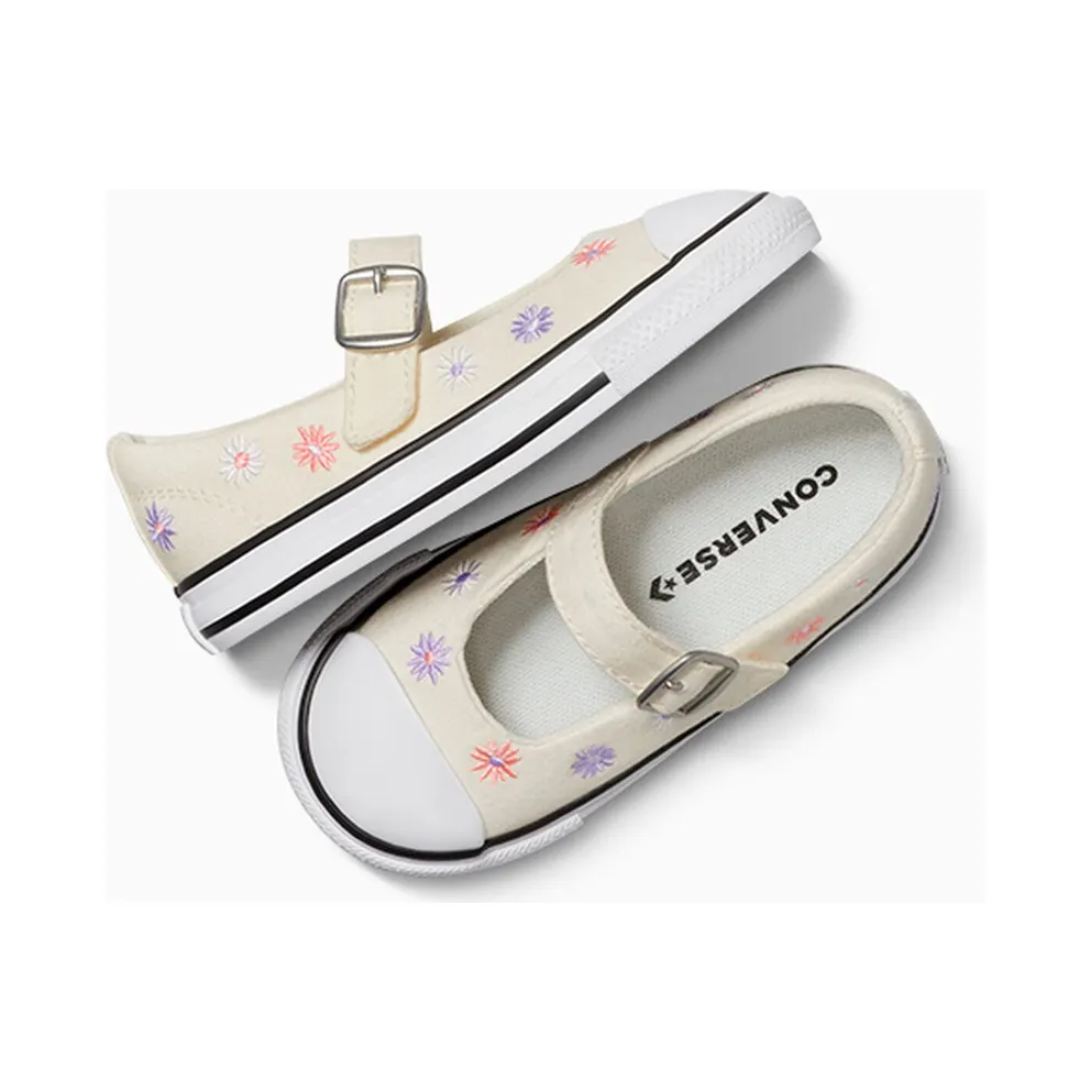 Converse Chuck Taylor All Star Dainty Mary Jane Embroidered Floral Easy On Egret/White/Black (A13444C)