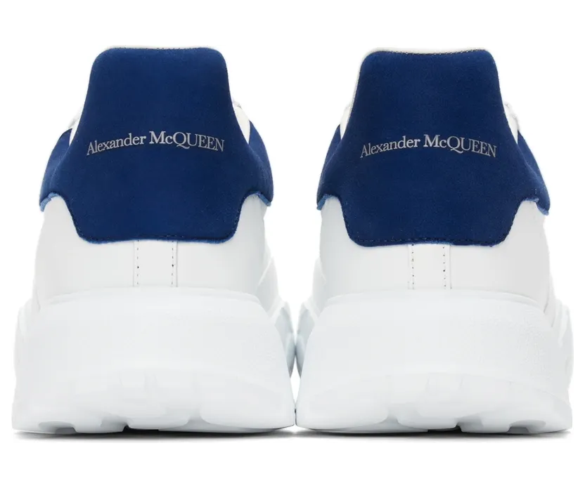 Alexander McQueen White & Blue New Court Sneakers (634619WIA9A) (4)