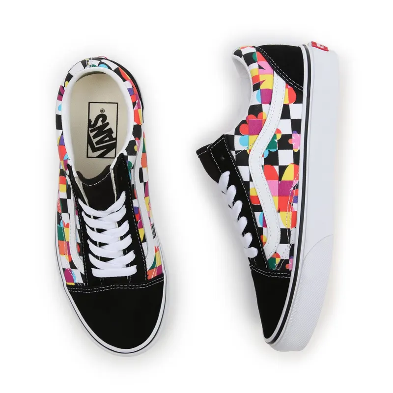 VANS Floral Checkerboard Old Skool Shoes Black (VN0A5KRFB05)
