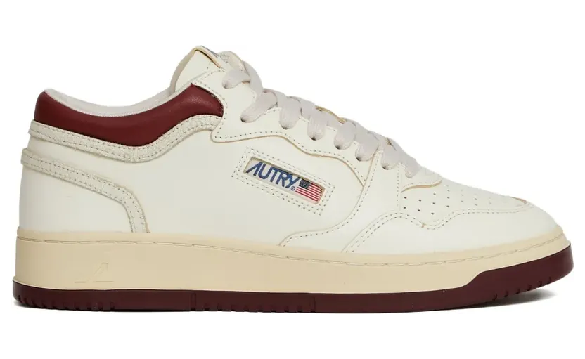 Autry Med-Way Mid leren sneakers – Beige (MYMMEK03)