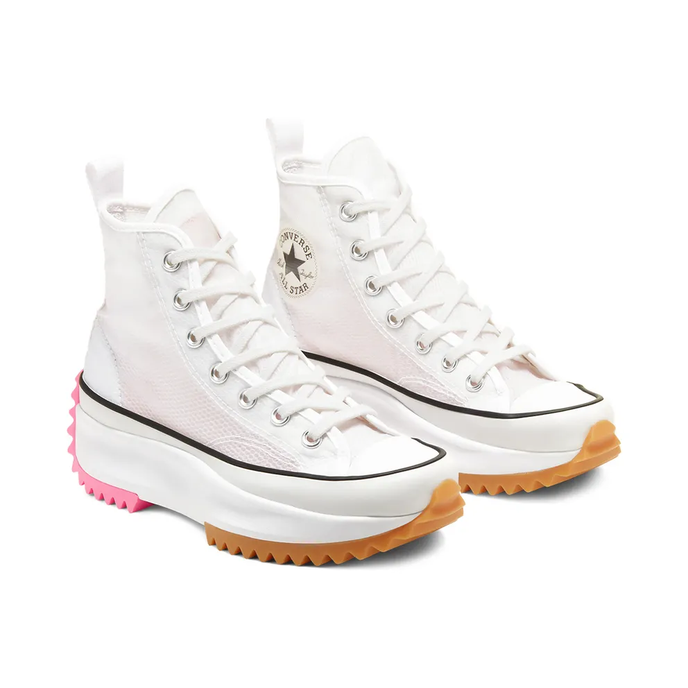 Converse Run Star Hike High Concrete Heat White White/Black-Electric Blush (167851C)