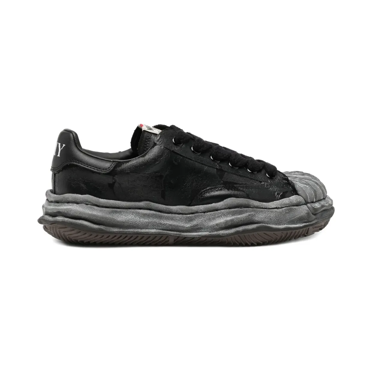 Maison Mihara Yasuhiro Blakey mit zerrissenem Film “Black” (A15FW727BLKBLK)