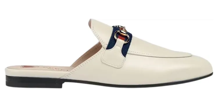 Gucci Princetown Slide White Web Leather (629084 CQXM0 9065)