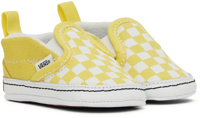Vans Baby Yellow & White Checkerboard Slip-On V Crib (VN0A2XSLABP1)