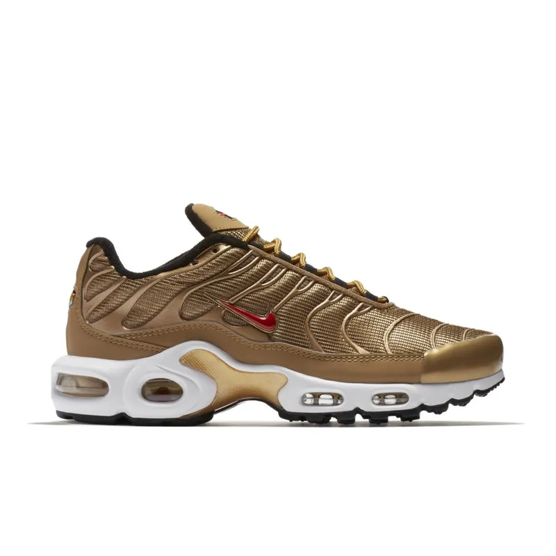 Nike  Air Max Plus Metallic Gold 2018 (W) Metallic Gold/Metallic Gold-University Red (887092-700)