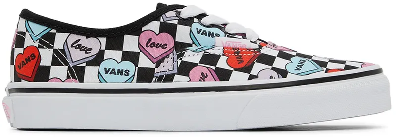 Vans Kids Black & White Candy Hearts Authentic Little Kids (VN0A3UIVABY1)
