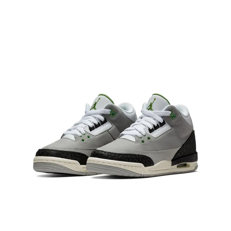 Jordan 3 Retro Chlorophyll (GS) Light Smoke Grey/Chlorophyll-Black-White (398614-006)