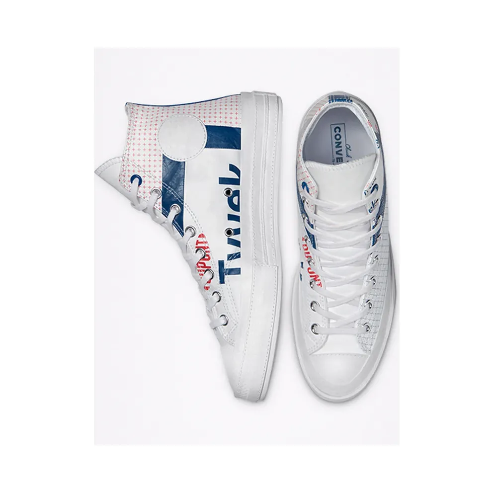 Converse Chuck 70 with Tyvek® High Top White/princess Blue/fiery Red (170061C)