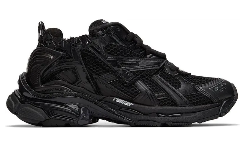 Balenciaga Black Monocolor Runner Sneakers (656063 W3RA1)