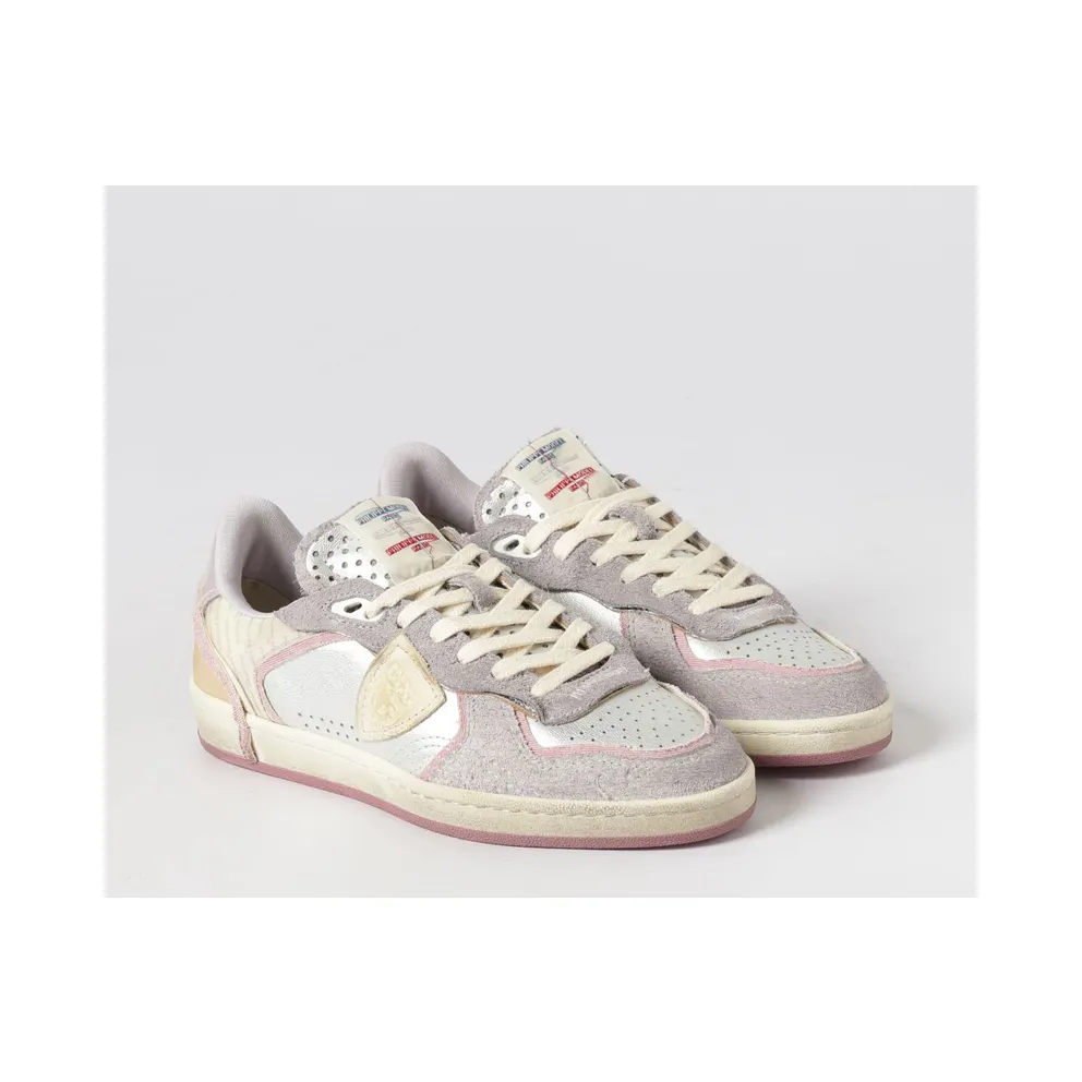Philippe Model Pgal in Suede and Fabric with a Worn-Out Sole Lilac (PGLDMXE1)