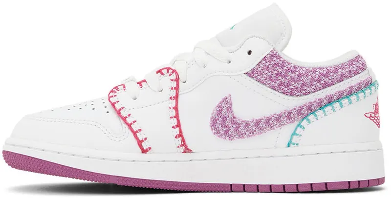 Air Jordan 1 Low GS Knitted White Multi (DM9037-100)