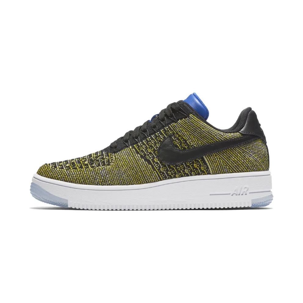 Nike Air Force I 1 Flyknit Low Warriors (W) Black/Black-Blue Tint-Game Royal (820256-004)