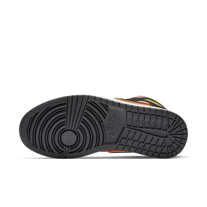 Jordan  1 Mid Black Hot Punch (W) Black/Volt-Hot Punch-White (BQ6472-006)