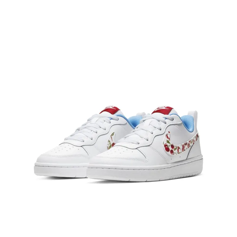 Nike Court Borough Low 2 White Cherry (GS) White/University Blue/Track Red (CJ2238-100)