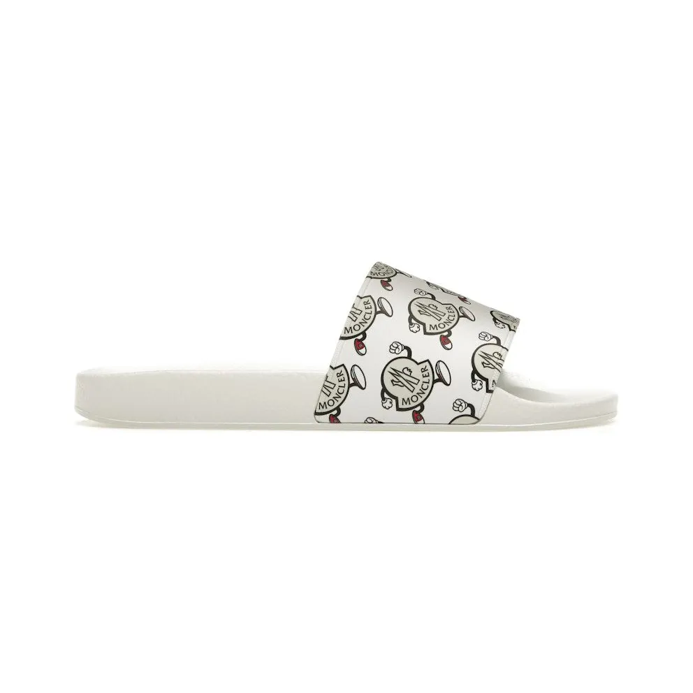 Moncler Basile Slide Logo Print White (C00040 M3127 001)