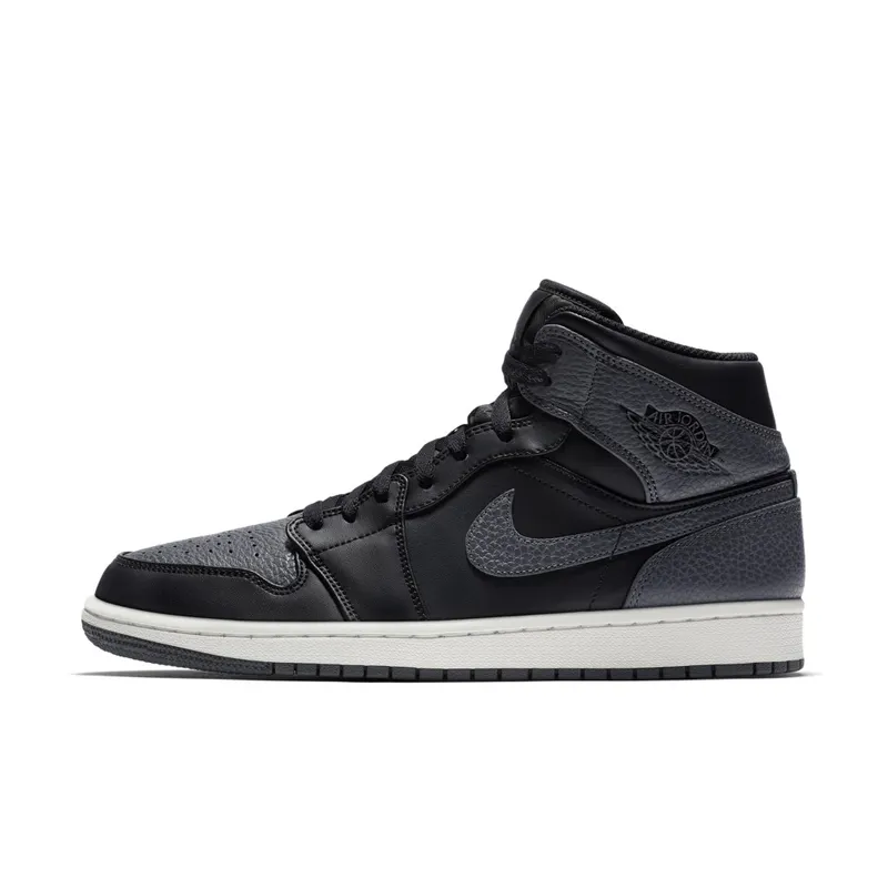 Jordan 1 Retro Mid Black Dark Grey Black/Summit White-Dark Grey (554724-041)