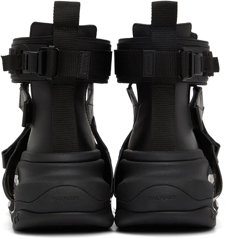 Balmain Black B-Bold Sandals (XM1VH286LRZL)