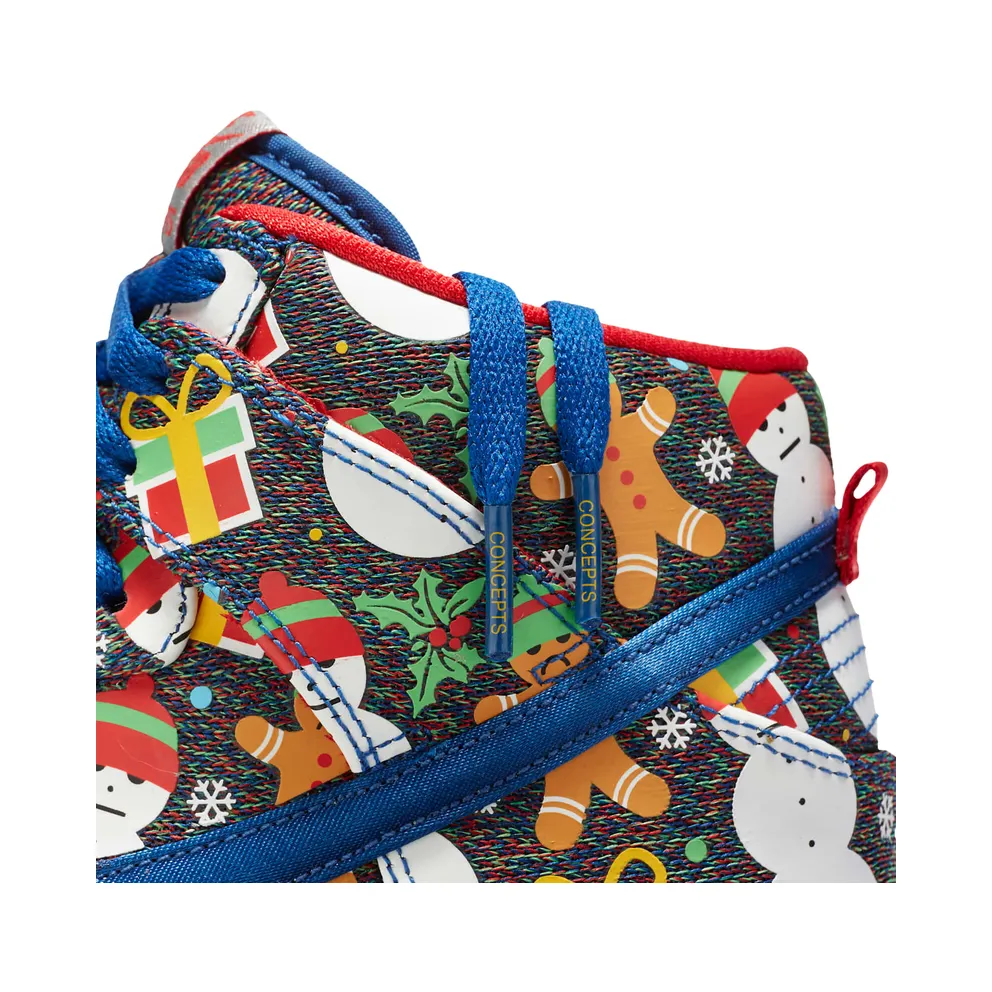 Nike SB Dunk High Concepts Ugly Christmas Sweater 2017 (GS) Blue Ribbon/Blue Ribbon-Atom Red (AO1559-446)