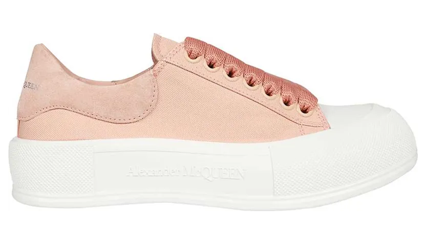 Alexander McQueen Deck Skate Plimsoll Lace-Up Magnolia (W) (654593 W4PQ1 9297)