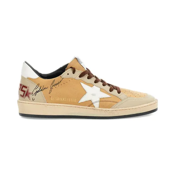 Golden Goose Ball Star leren sneakers – Beige (GMF00117F008129)