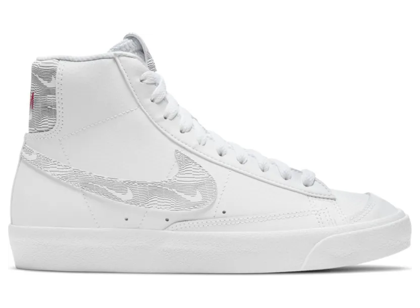 Nike Blazer Mid 77 White Logo Print (GS) (DJ4624-100)