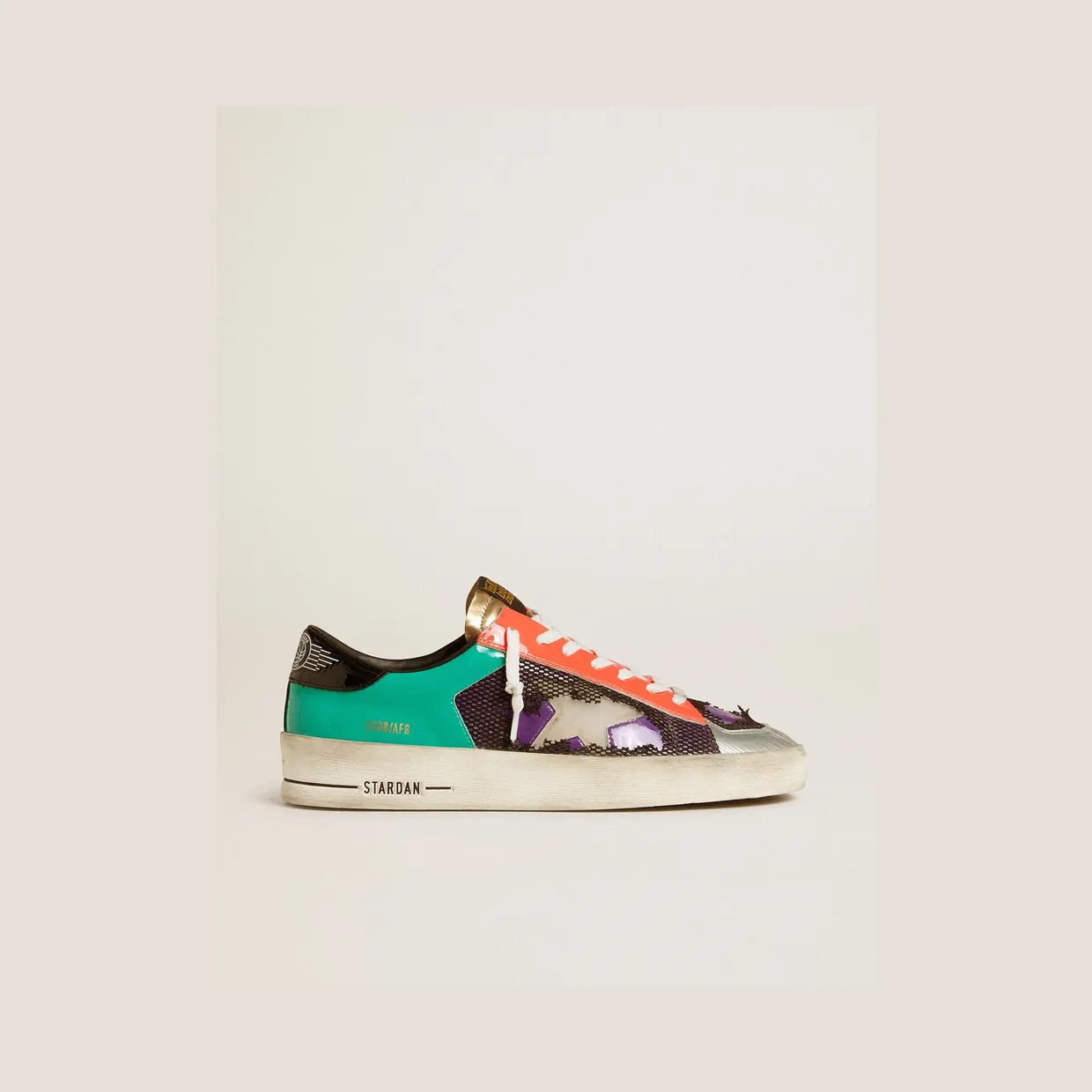Golden Goose Stardan Lab In Patent Leather And Mesh With Rubber Star (GMF00370.F006973.82885)
