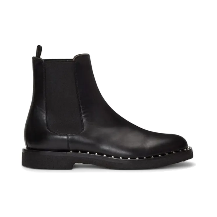 Valentino Garavani Leather Soul Rockstud Chelsea Boots Black (PY2S0A38 ZFK 0NO)