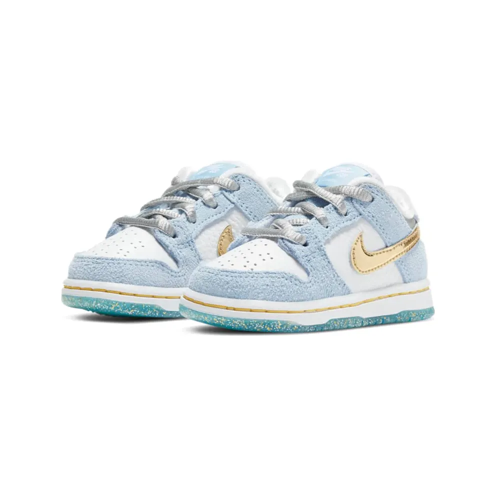 Nike SB Dunk Low Sean Cliver (TD) Ice Blue/White-Metallic Gold-Metallic Silver (DJ2520-400)