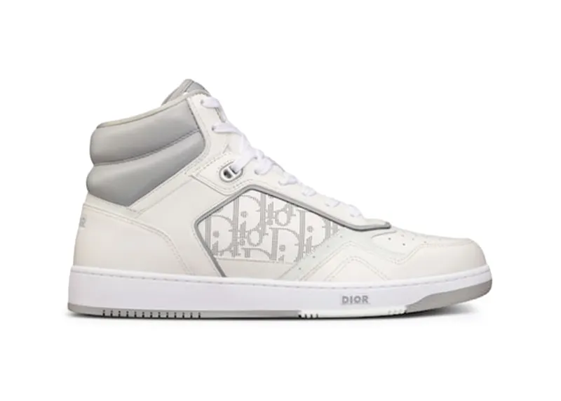 Dior B27 High White and Gray Smooth Calfskin with White Dior Oblique Galaxy Leather (3SH133ZIJ_H068)