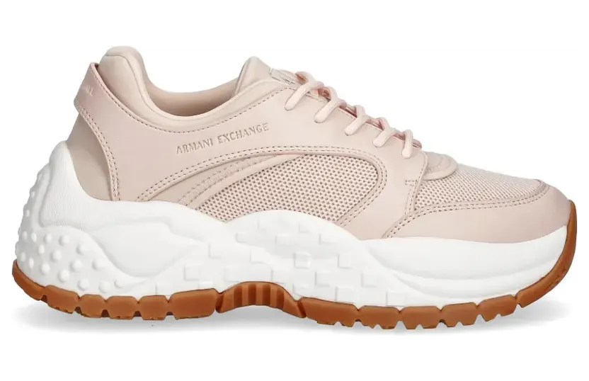 Armani Exchange Strukturierte Sneakers mit Schnürung – Nude (XW002227AF21430)