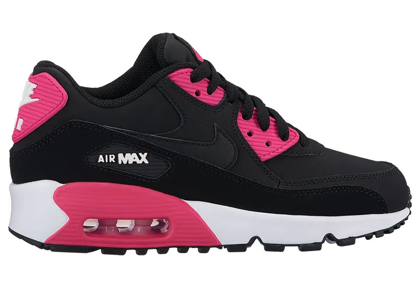 Nike Air Max 90 Leather Black Pink Prime (GS)