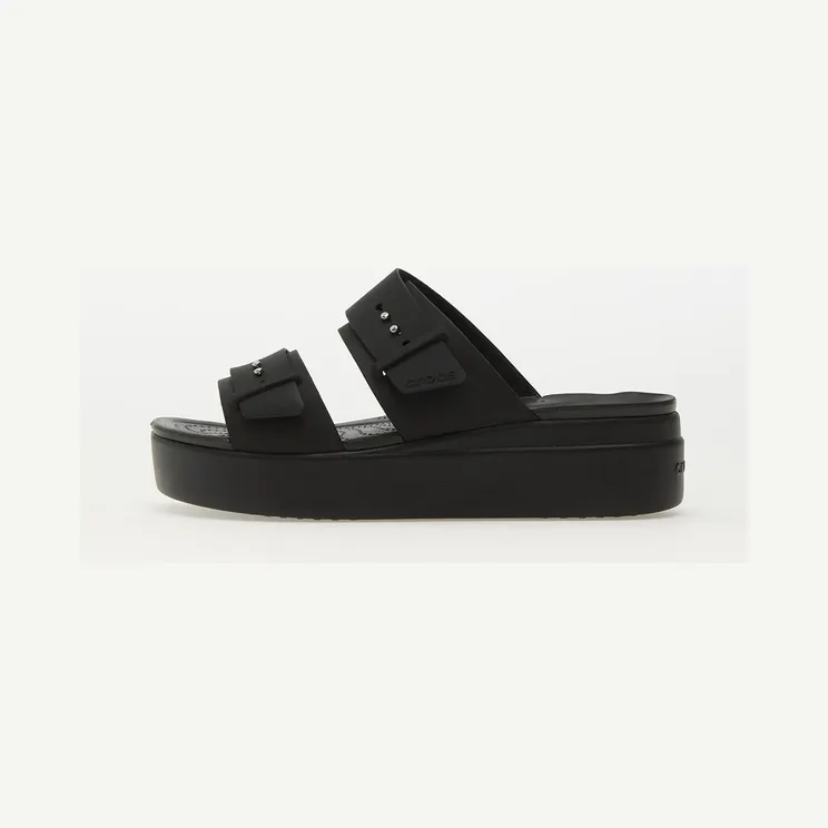 Crocs Brooklyn Buckle Low Wedge Sandal Black