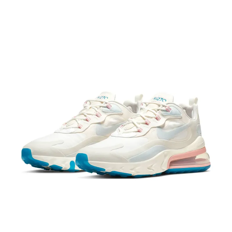 Nike Air Max 270 React American Modern Summit White Summit White/Summit White-Bleached Coral-Desert Sand-White (AO4971-100)