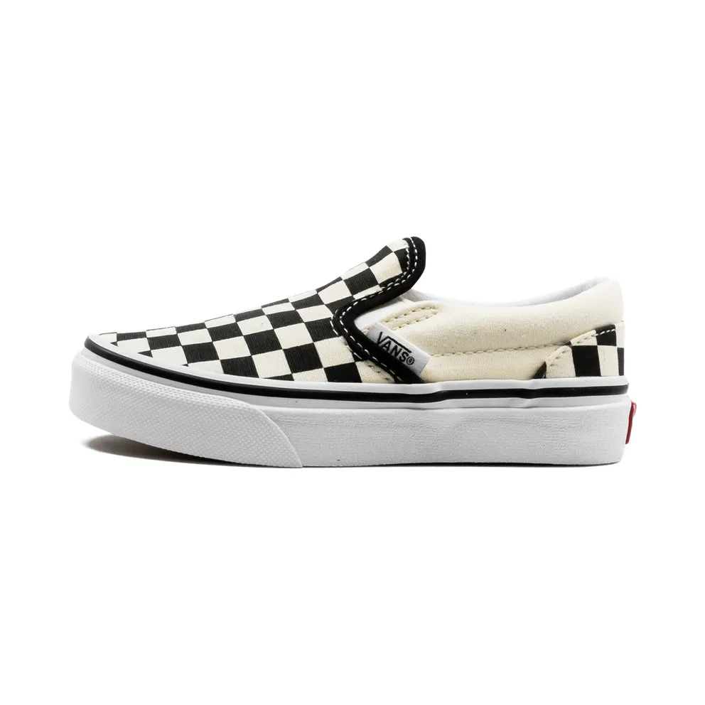 Vans Kids Black & White Checkerboard Classic Slip-On Little Kids Sneakers (VN000ZBUEO11)