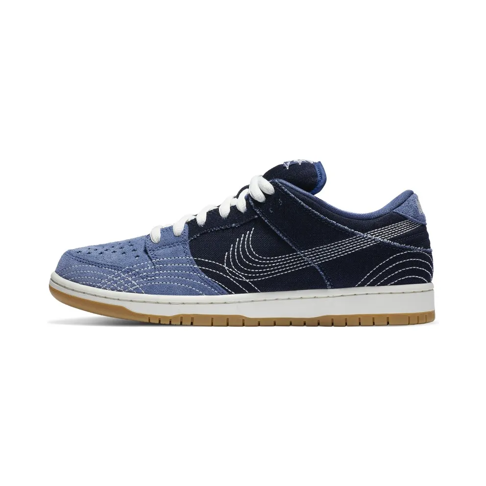 Nike SB Dunk Low Denim Sashiko Mystic Navy/Mystic Navy-Gum Light Brown-Sail (CV0316-400)