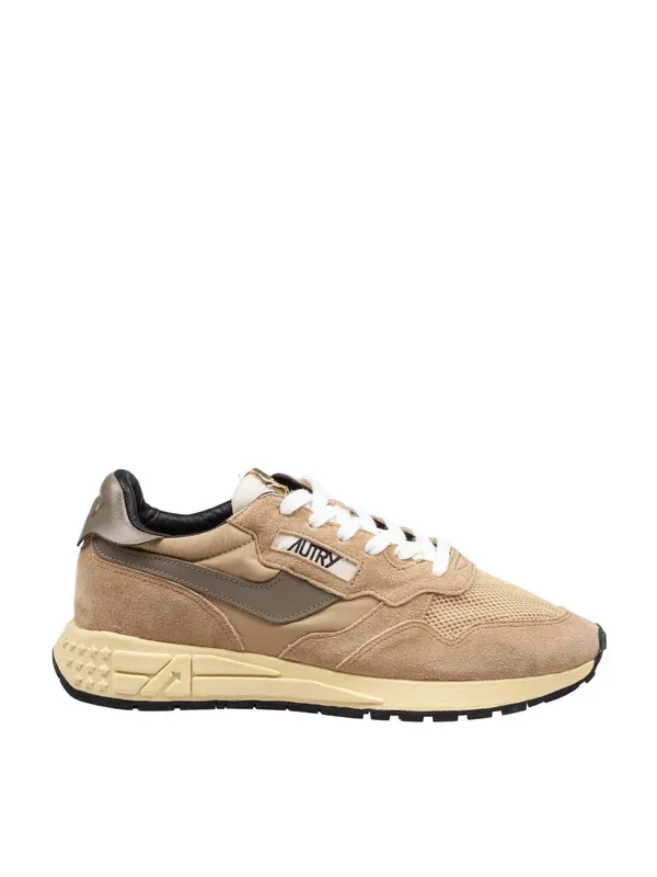 Autry Reelwind in Leather and Nylon with Worn Effect Camel (WWLMGQ01)