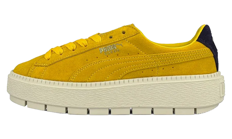 Puma Suede Platform Trace Bold Womens “Lemon / Evening Blue” (367066-03)
