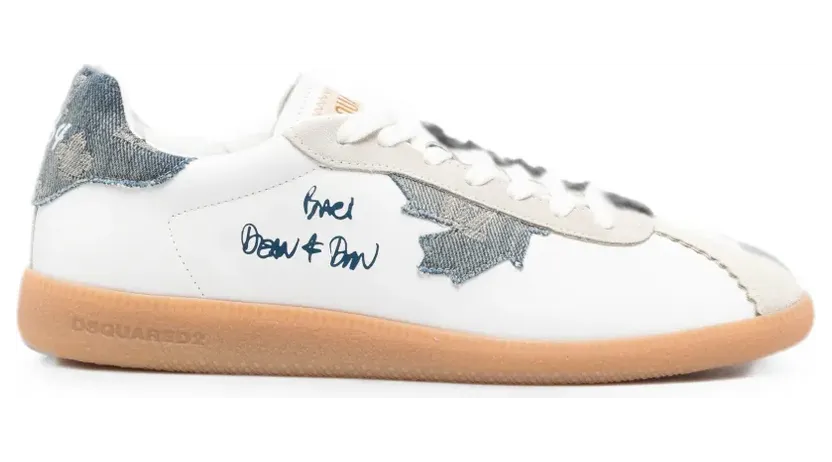 DSQUARED2 Rebel met denim patch en logo-print “White” (SNM046818909084)